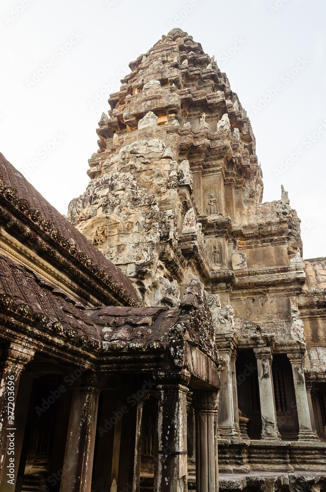 Central Building of Angkor Wat is The One of World's Heritage at Siem Reap Province, Cambodia.