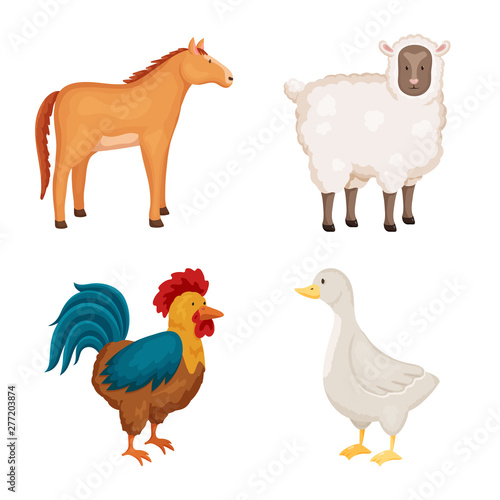 Vector design of farm and food logo. Set of farm and countryside stock vector illustration. © pandavector