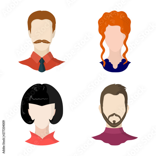 Vector illustration of avatar and dummy sign. Set of avatar and figure stock vector illustration.