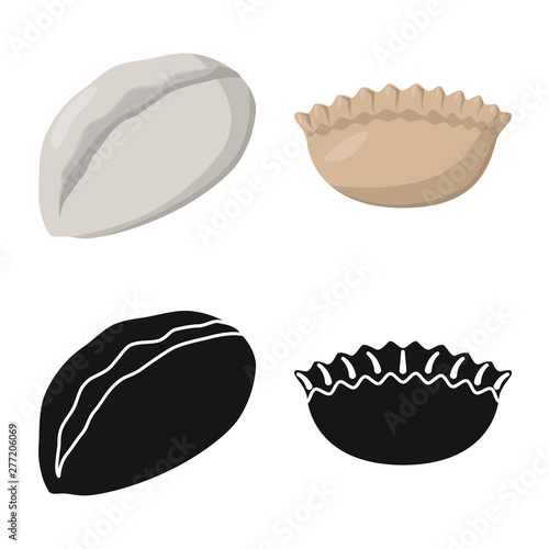 Vector design of products and cooking logo. Set of products and appetizer vector icon for stock.