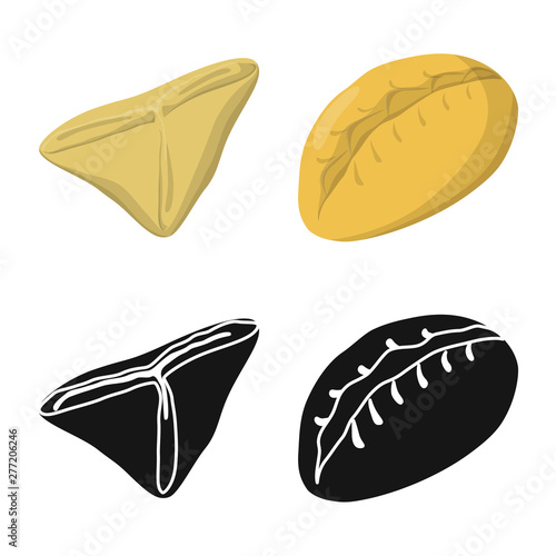 Vector illustration of products and cooking logo. Set of products and appetizer stock vector illustration.