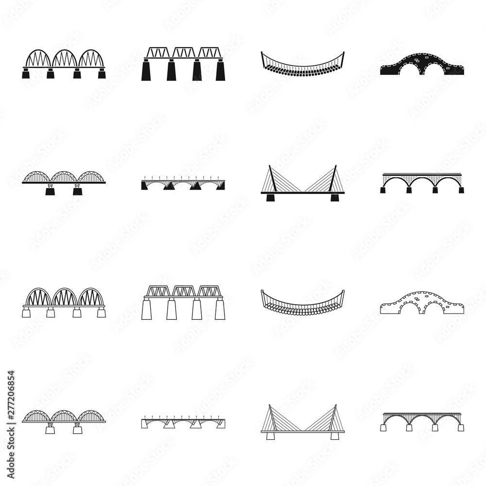 Fototapeta premium Vector illustration of connection and design logo. Set of connection and side vector icon for stock.
