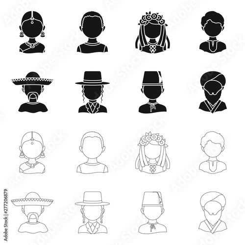 Vector illustration of imitator and resident sign. Set of imitator and culture vector icon for stock.