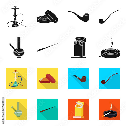 Vector illustration of refuse and stop sign. Collection of refuse and habit stock vector illustration.