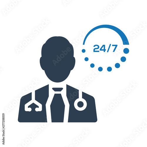 Doctor duty on time icon