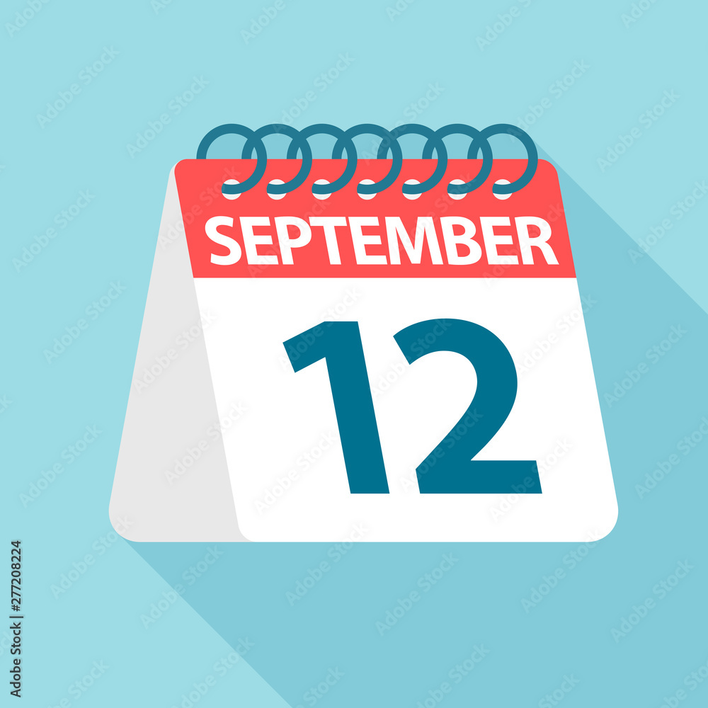 September 12 - Calendar Icon. Vector illustration of one day of month. Calendar Template September 12 - Calendar Icon. Vector illustration of one day of month. Calendar Template