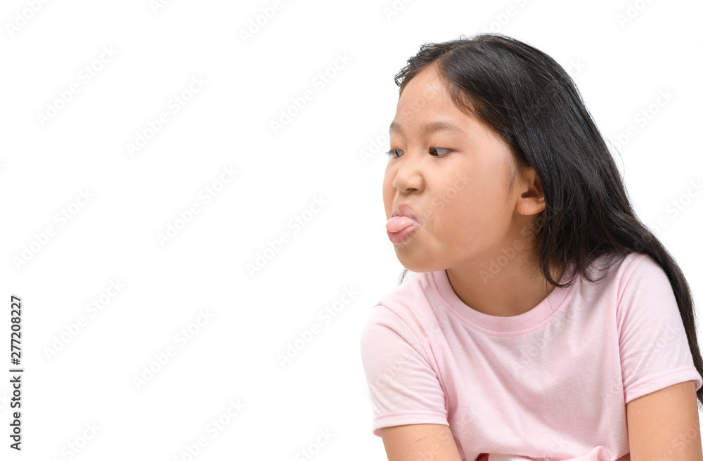 Girl with funny expression and sticking tongue out Girl with funny expression and sticking tongue out