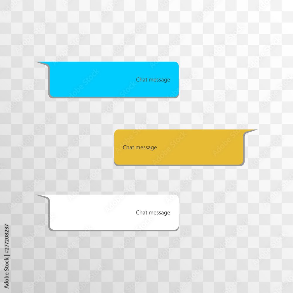 Group of objects variation chat bubble social network interface. Message in multicolored balloons with shadows isolated on a transparent background. Vector cell phone dialog illustration. Group of objects variation chat bubble social network interface. Message in multicolored balloons with shadows isolated on a transparent background. Vector cell phone dialog illustration.