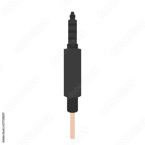 Headphone plug flat icon, audio equipment vector illustration isolated on white background