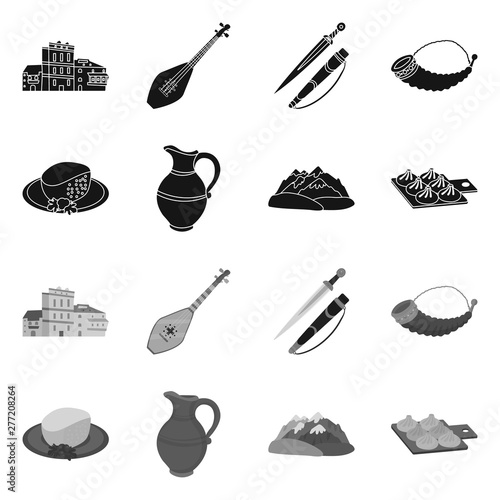 Vector illustration of culture and sightseeing logo. Set of culture and originality stock vector illustration.