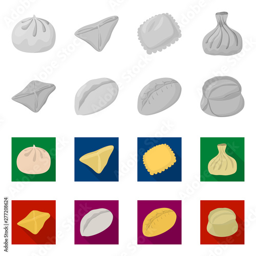 Vector illustration of products and cooking sign. Collection of products and appetizer vector icon for stock.