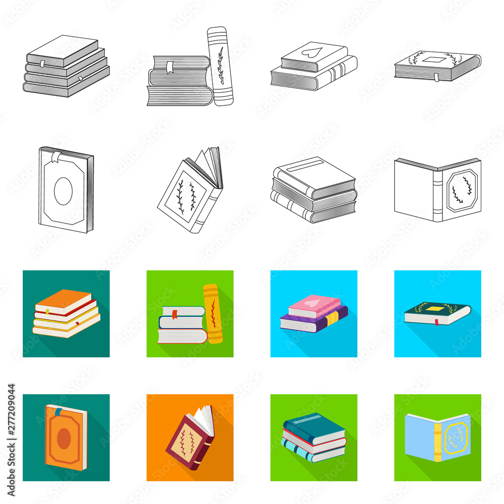 Isolated object of training and cover icon. Set of training and bookstore stock symbol for web. Isolated object of training and cover icon. Set of training and bookstore stock symbol for web.