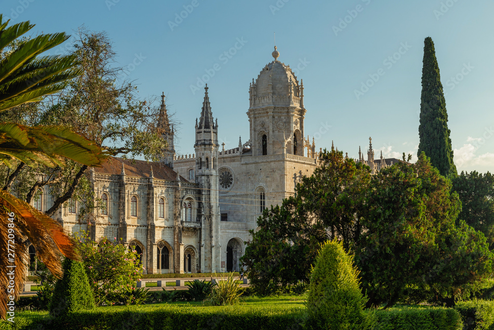The Jeronimos Monastery or Hieronymites Monastery near the Tagus river in the parish of Belem, near Lisbon, Portugal