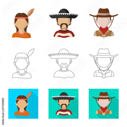 Vector illustration of imitator and resident logo. Collection of imitator and culture stock symbol for web.