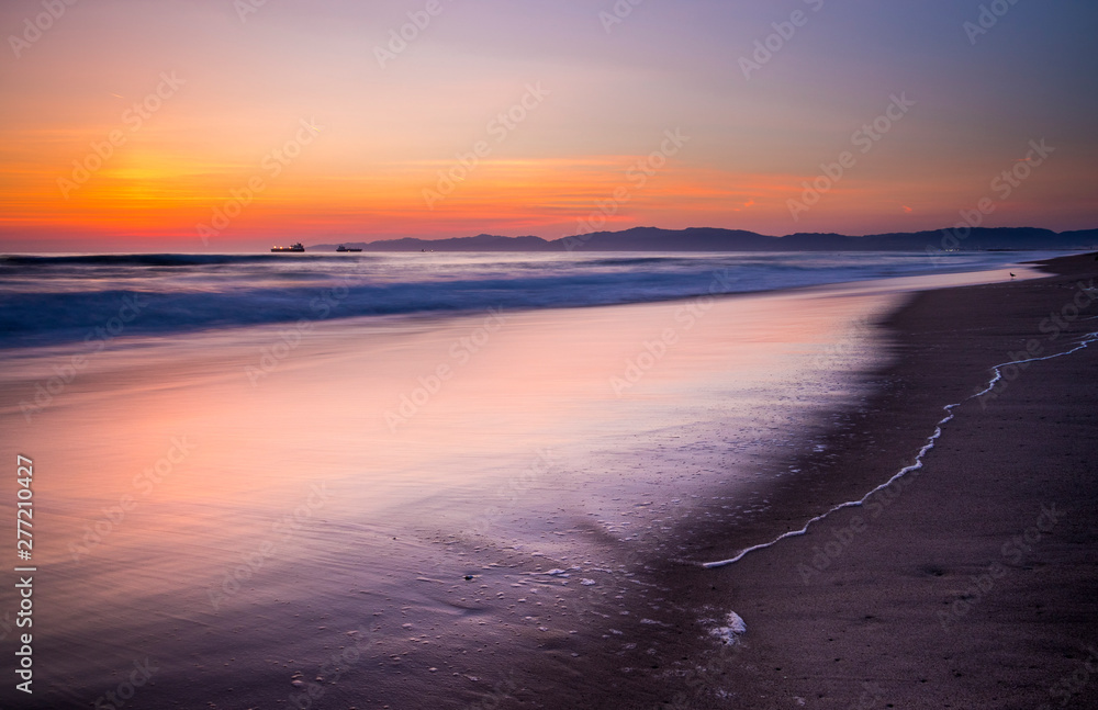 Manhattan Beach sunset in California