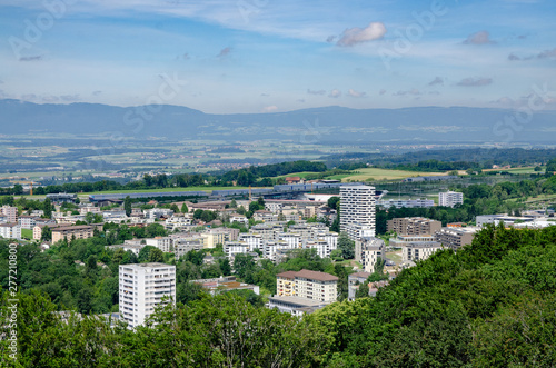 Stadt Lausanne Schweiz im Sommer