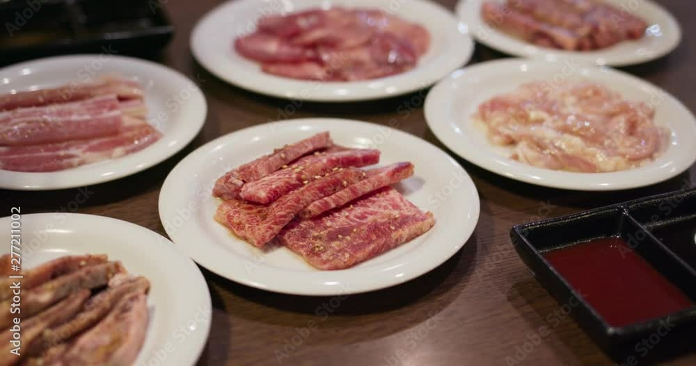 Japanese style meat barbecue in restaurant Japanese style meat barbecue in restaurant