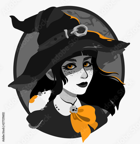 gothic witch in a hat