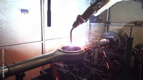 Robot Automation welding mechanical procedure in Industrial