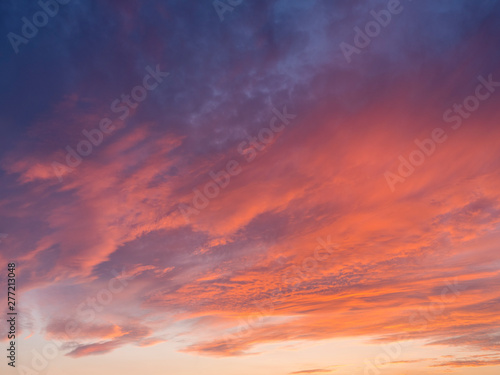 Fototapeta Naklejka Na Ścianę i Meble -  sunset sky with colored clouds