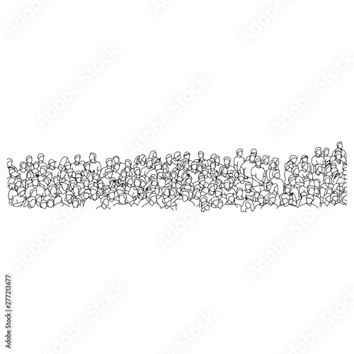 people on stadium vector illustration sketch doodle hand drawn with black lines isolated on white background