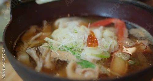 Famous vegetable noodles in Kawaguchiko of Japan photo