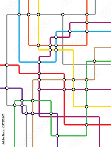 Metro subway tube map - underground scheme DLR and crossrail system.