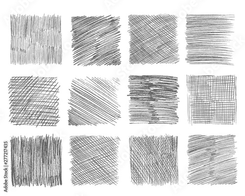 Sketch hatching. Pen doodle freehand line strokes chalk scribble black line sketch grunge handmade vector abstract textures. Scribble chalk, sketch freehand line drawing illustration