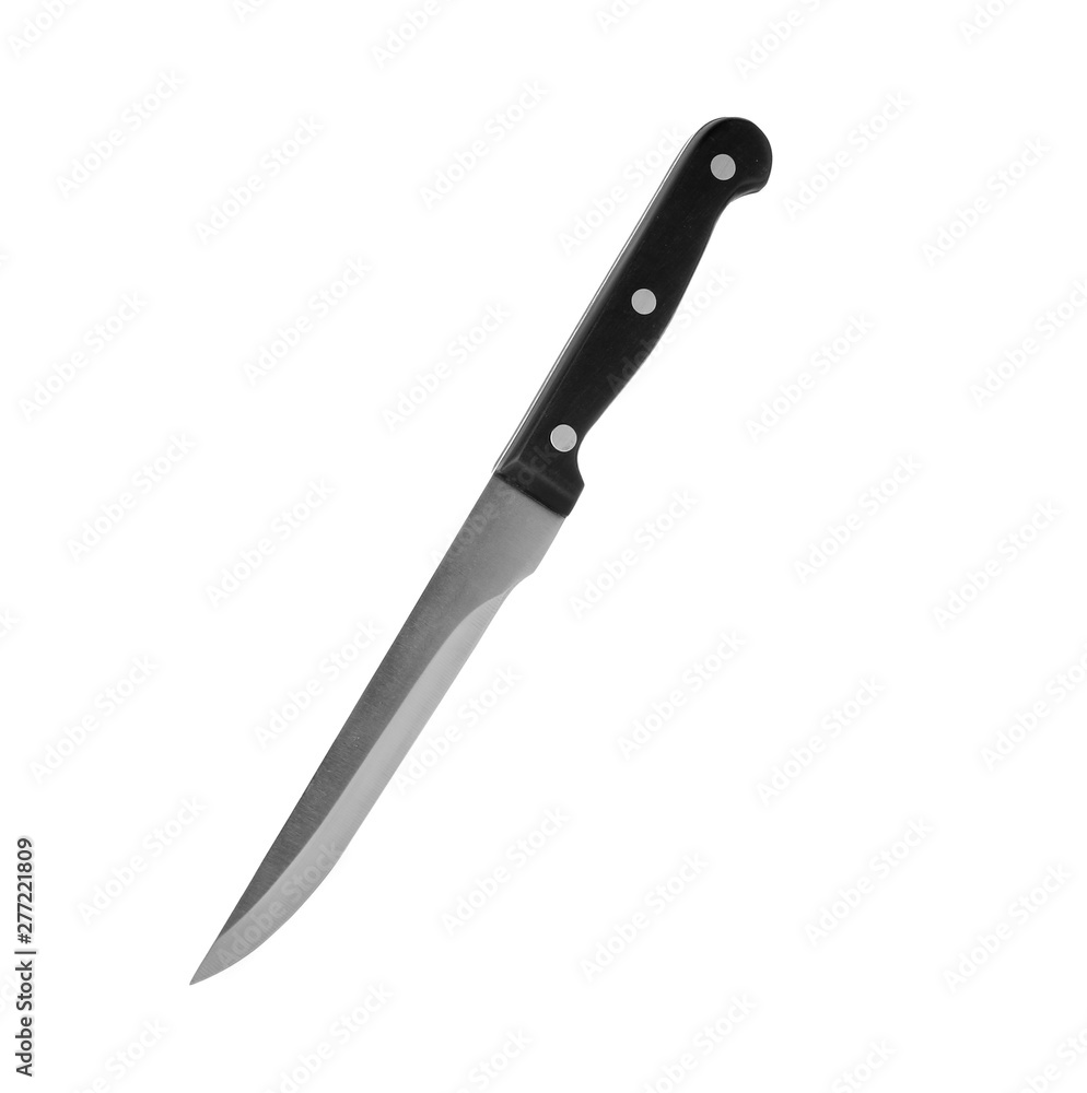 Fillet knife with black handle isolated on white Fillet knife with black handle isolated on white