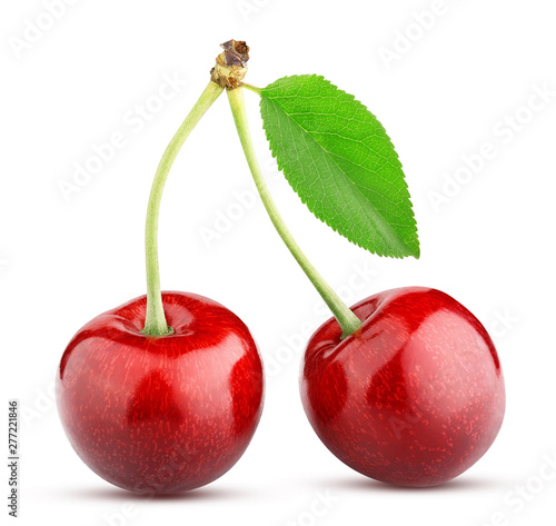 Tableau sur toile sweet cherry berry isolated on white background