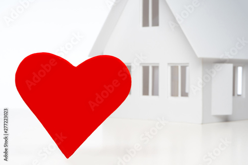 Red heart on the background...