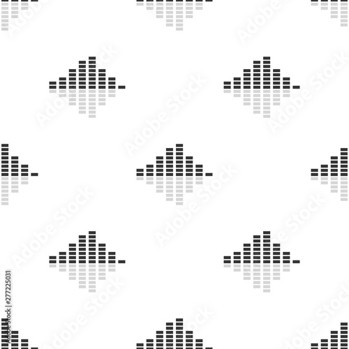 Seamless pattern with equalizer icons on white background. Music recording studio template. Vector illustration for design, web, wrapping paper, fabric.