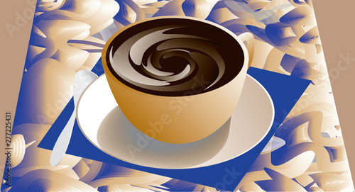 Cup and sauser with coffee