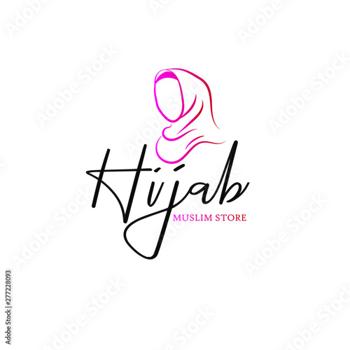 Hijab logo minimalist for muslim woman wear fashion store