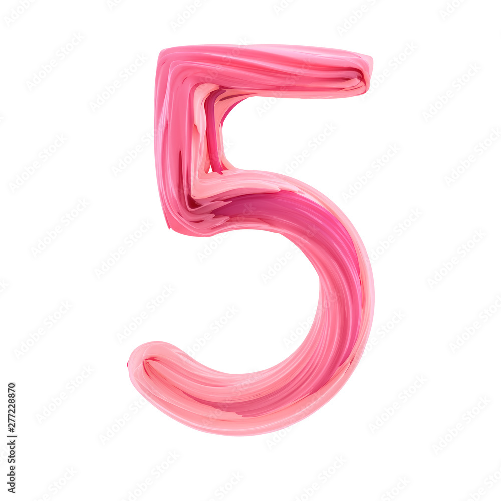 Alphabet candy twisted style art and illustration digit five. 3D Alphabet candy twisted style art and illustration digit five. 3D