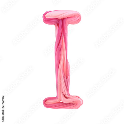 Alphabet candy twisted style art and illustration letter I. 3D