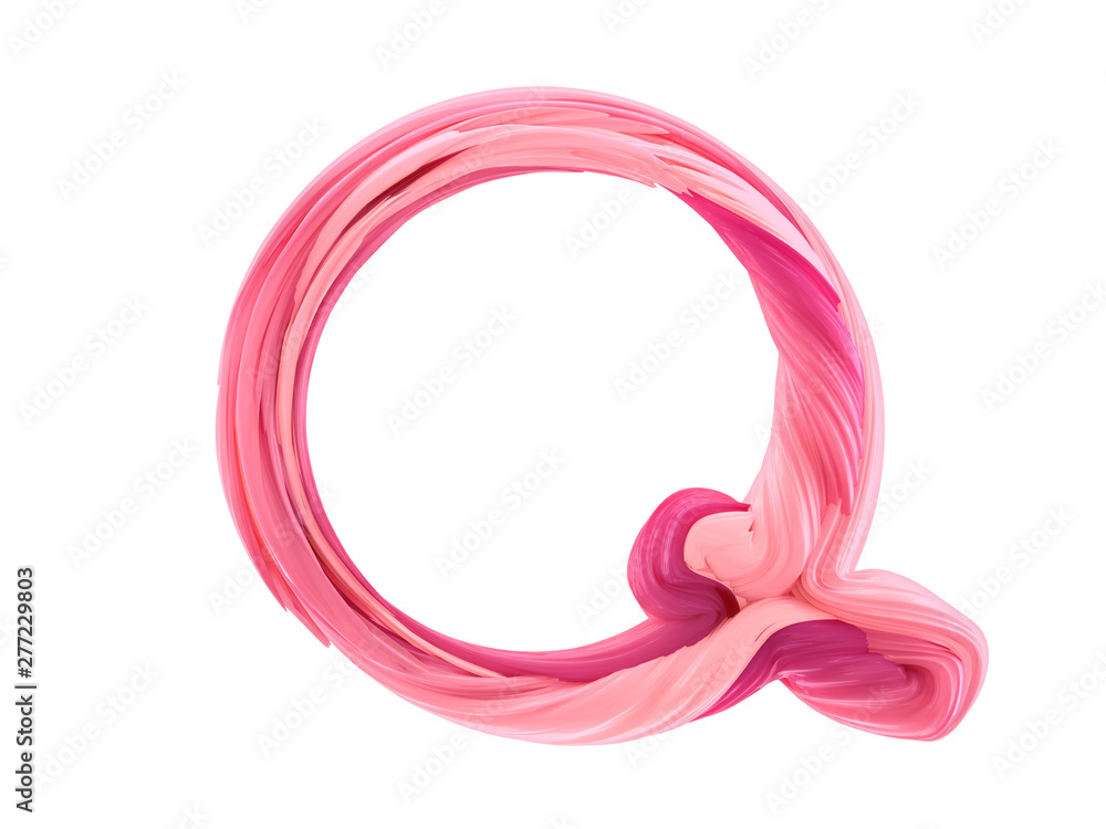 Fototapeta premium Alphabet candy twisted style art and illustration letter Q. 3D