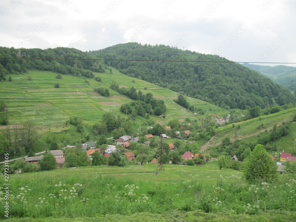 Naklejka premium village in the mountains