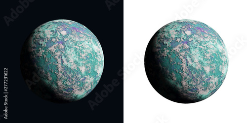 A series of unknown planets on an isolated background.