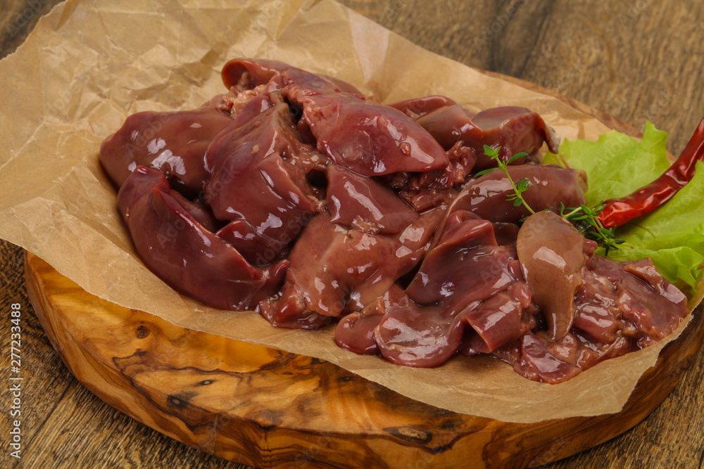 Raw chicken liver ready for cooking Raw chicken liver ready for cooking