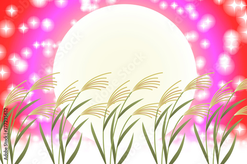 #Background #wallpaper #Vector #Illustration #design #image #Japan #china #Asia #free_size #背景 #壁紙 #ベクター #イラスト #デザイン #無料 #無料素材 #バックグラウンド #フリー素材 #イメージ #和風素材 #日本 お月見,十五夜,秋,満月,すすき,月夜,中秋の名月,かぐや姫,竹取物語