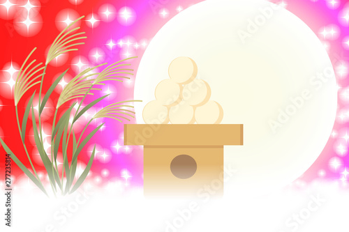 #Background #wallpaper #Vector #Illustration #design #image #Japan #china #Asia #free_size #背景 #壁紙 #ベクター #イラスト #デザイン #無料 #無料素材 #バックグラウンド #フリー素材 #イメージ #和風素材 #日本 お月見,十五夜,秋,満月,すすき,月夜,中秋の名月,かぐや姫,竹取物語