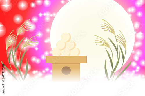 #Background #wallpaper #Vector #Illustration #design #image #Japan #china #Asia #free_size #背景 #壁紙 #ベクター #イラスト #デザイン #無料 #無料素材 #バックグラウンド #フリー素材 #イメージ #和風素材 #日本 お月見,十五夜,秋,満月,すすき,月夜,中秋の名月,かぐや姫,竹取物語