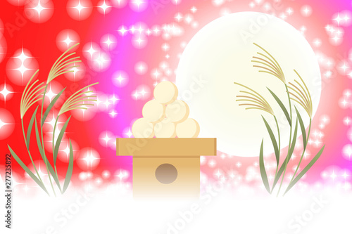 #Background #wallpaper #Vector #Illustration #design #image #Japan #china #Asia #free_size #背景 #壁紙 #ベクター #イラスト #デザイン #無料 #無料素材 #バックグラウンド #フリー素材 #イメージ #和風素材 #日本 お月見,十五夜,秋,満月,すすき,月夜,中秋の名月,かぐや姫,竹取物語