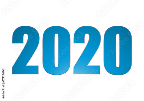 Año 2020 de color azul.