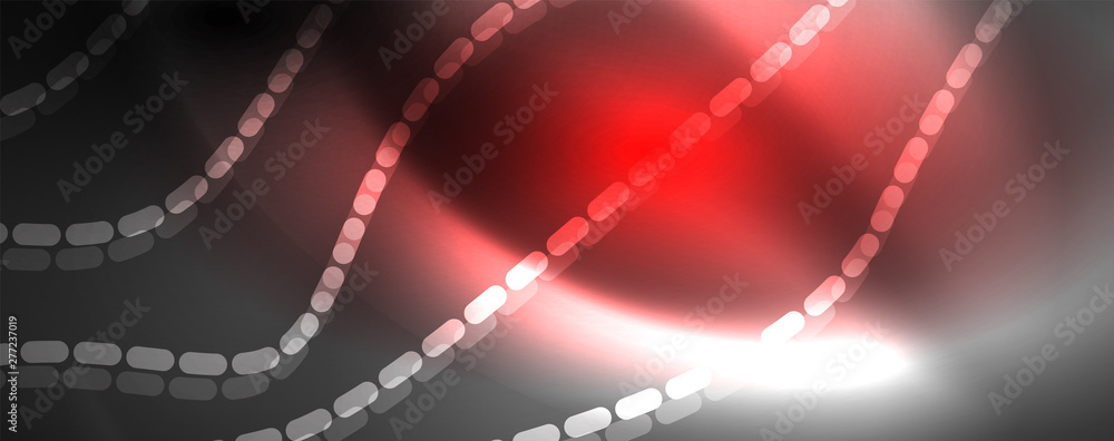 Neon vector wave lines abstract background, magic futuristic techno design