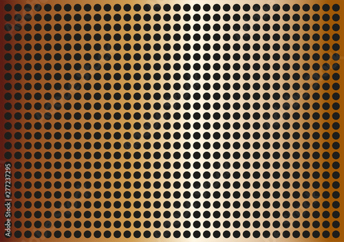 Rejilla metálica de color dorado.