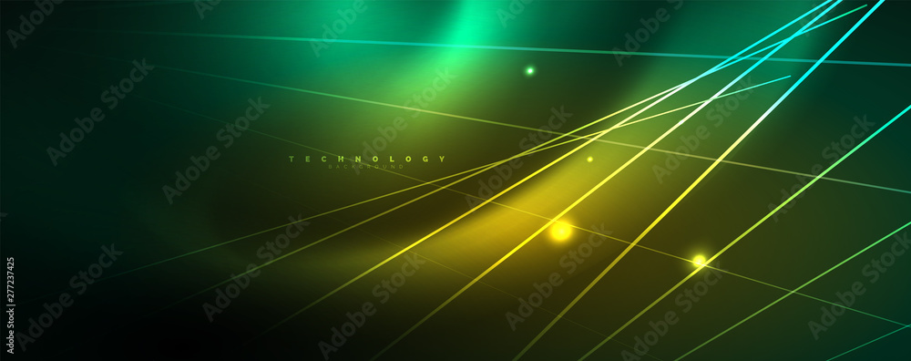 Vector neon light lines concept, abstract background Vector neon light lines concept, abstract background