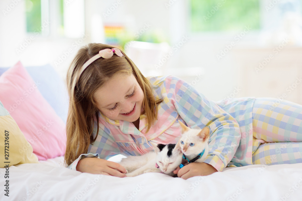 Child playing with baby cat. Kid and kitten. Child playing with baby cat. Kid and kitten.