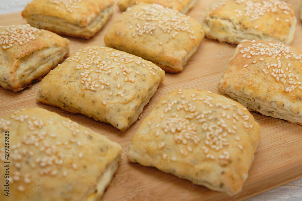 Naklejka premium Homemade small bread like snacks
